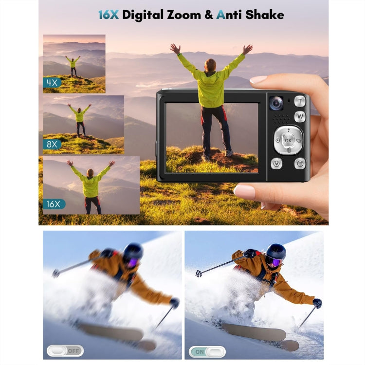 DC308 Telecamera digitale 4K HD con doppia fotocamera e zoom 16X