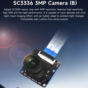 Modulo fotocamera Waveshare 25553 SC3336 3MP 1/2,8 pollici F2.0 (B), 25553