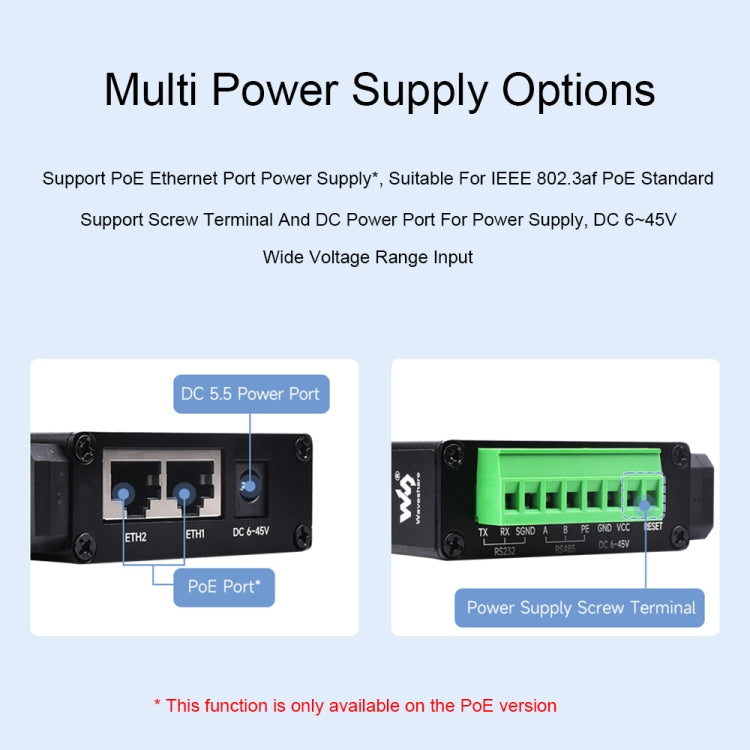 Waveshare server seriale Ethernet RS232 RS485 RJ45