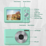 DC403L-AF Fotocamera digitale HD da 2,4 pollici con zoom 16X Mini fotocamera per bambini, US Plug, UK Plug, EU Plug, AU Plug
