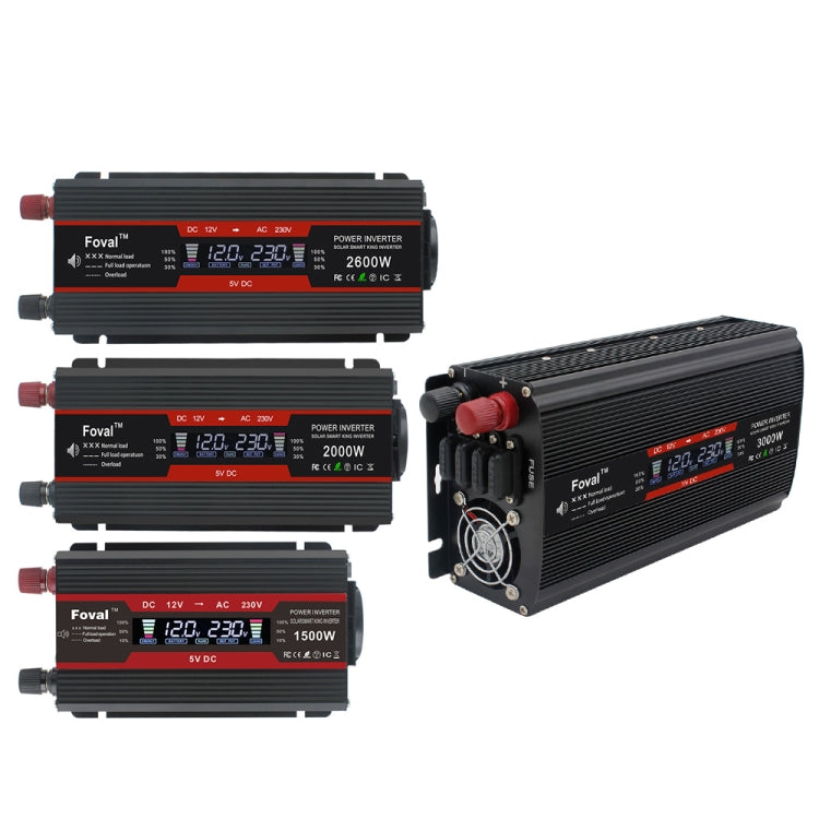 LCD Smart Home Car Inverter da 12V a 220V Convertitore di alimentazione, 1500W, 2000W, 2600W, 3000W