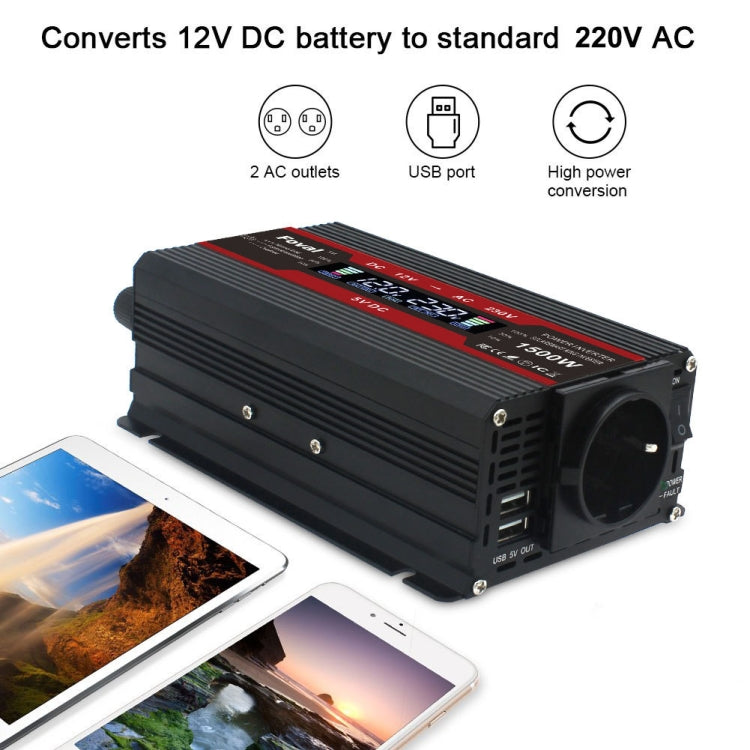 LCD Smart Home Car Inverter da 12V a 220V Convertitore di alimentazione, 1500W, 2000W, 2600W, 3000W