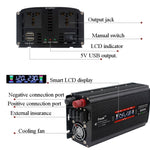 LCD Smart Home Car Inverter da 12V a 220V Convertitore di alimentazione, 1500W, 2000W, 2600W, 3000W