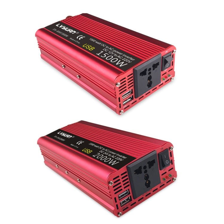 Convertitore di alimentazione USB doppio inverter per auto LVYUAN, 12V to 220V 1500W, 24V to 220V 1500W, 12V to 220V 1500W UK Plug, 12V to 220V 1500W AU Plug, 12V to 110V 1500W US Plug, 12V to 220V 2000W, 24V to 220V 2000W, 12V to 220V 2000W UK Plug   ...