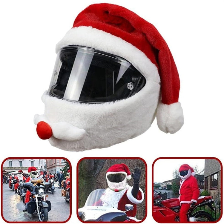 Casco da motociclista Cappello natalizio Copri casco da Babbo Natale pazzo divertente all'aperto, Helmet Christmas Hat