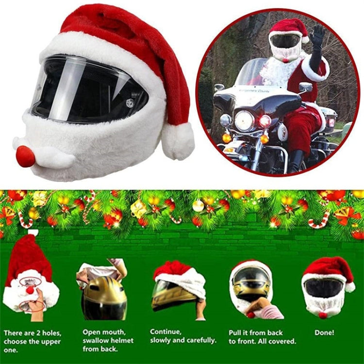 Casco da motociclista Cappello natalizio Copri casco da Babbo Natale pazzo divertente all'aperto, Helmet Christmas Hat