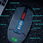 9 tasti 1600 DPI Office Game Mouse di programmazione macro vocale ad attivazione vocale USB, lunghezza cavo: 2 m, MOS9A, MOS9T