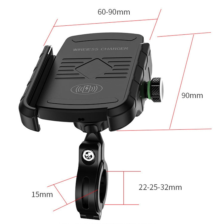 Staffa per telefono cellulare con ricarica wireless per moto M9 Staffa per navigazione per telefono cellulare con ricarica rapida da 15 W, M9 (Black), M9 (Blue), M9 (Red), M9 (Gray)