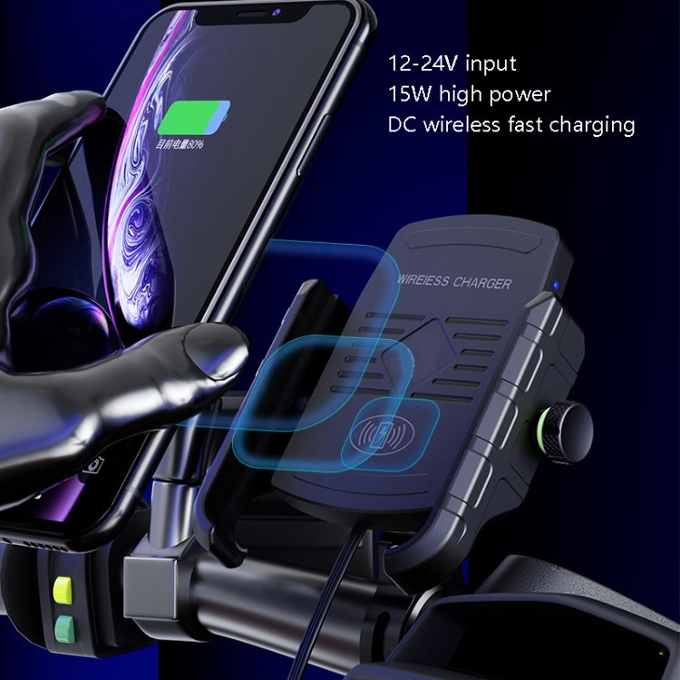 Staffa per telefono cellulare con ricarica wireless per moto M9 Staffa per navigazione per telefono cellulare con ricarica rapida da 15 W, M9 (Black), M9 (Blue), M9 (Red), M9 (Gray)