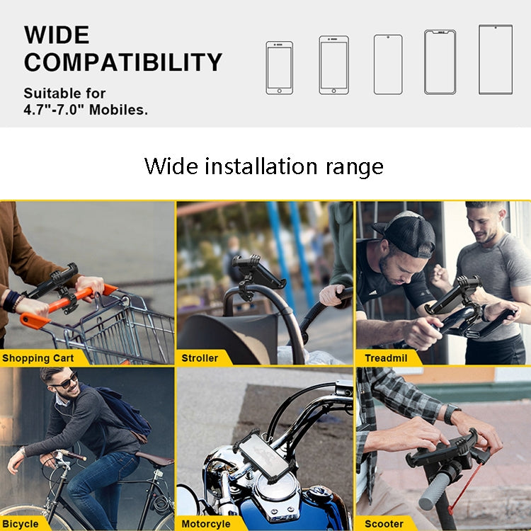 H18 Staffa per telefono cellulare per bicicletta Operazione con una sola mano per moto Telaio di navigazione per telefono cellulare, H18