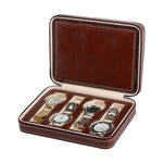 Custodia per orologio a 8 cifre Custodia per orologio Borsa da viaggio per orologio portatile, 08 Watch Position Brown, 08 Watch Position Black