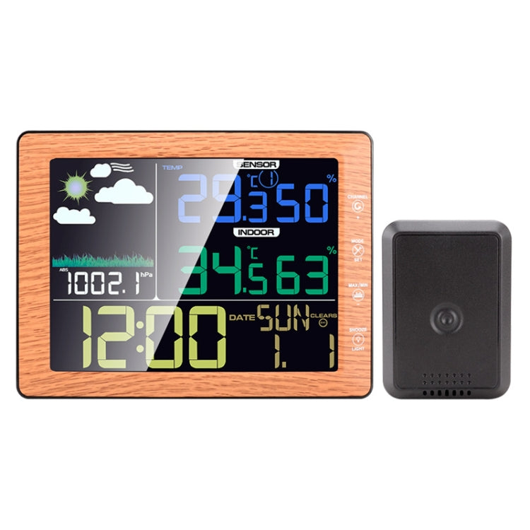 Orologio meteorologico multifunzionale senza fili con schermo colorato Termoigrometro per interni ed esterni, TS-8210-WG