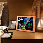 Orologio meteorologico multifunzionale senza fili con schermo colorato Termoigrometro per interni ed esterni, TS-8210-WG