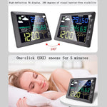 Orologio meteorologico multifunzionale senza fili con schermo colorato Termoigrometro per interni ed esterni, TS-8210-WG