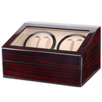Watch Shaker 4 + 6 cifre orologio meccanico a carica automatica Watch Box Watch Shaker, spina americana, Red Sandalwood, Black