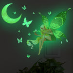ZSZ1198B Luce notturna Luna Farfalla Adesivi murali Camera dei bambini Camera da letto Adesivi murali decorativi semplici, Night Light Moon Butterfly