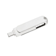 USB 3.0 + 8 pin + USB-C / Type-C 3 in 1 Telefono Computer U-Disk in metallo girevole, 16GB, 32GB, 64GB, 128GB, 256GB