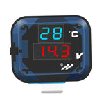 Tabella della temperatura della tensione del misuratore elettronico modificato per motocicletta 12-24V con caricatore per auto USB, 2954
