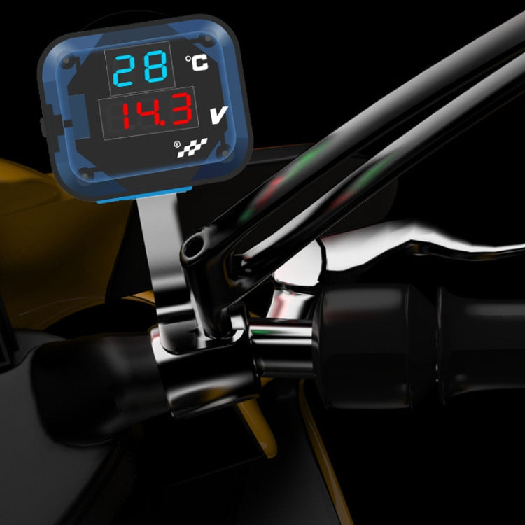 Tabella della temperatura della tensione del misuratore elettronico modificato per motocicletta 12-24V con caricatore per auto USB, 2954