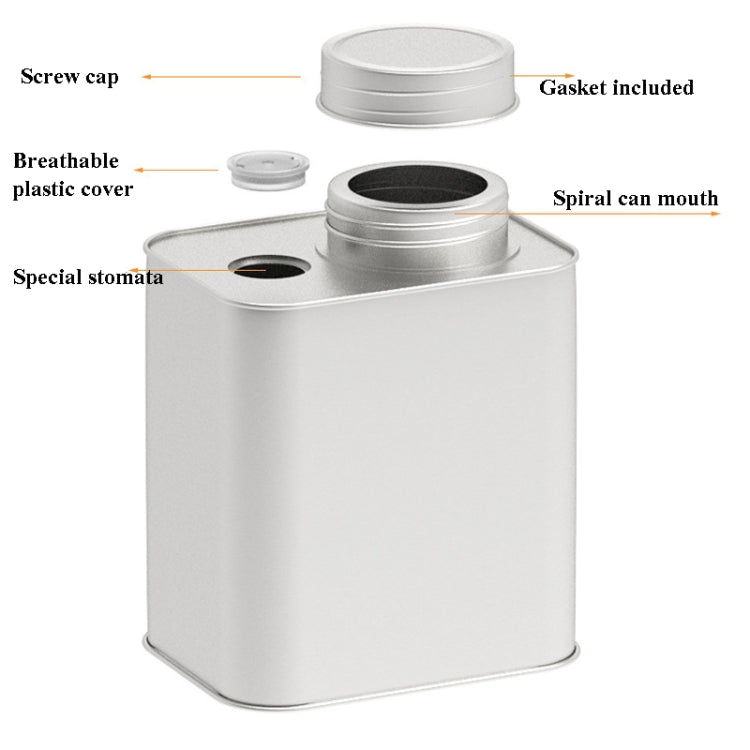 3 lattine quadrate in latta sigillate in metallo, barattoli di latta in polvere di chicchi di caffè, specificazione:, With Air Valve, Without Air Valve
