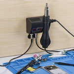 Stazione dissaldante ad aria calda Doppio display digitale Stazione di saldatura per saldatore elettrico con controllo della temperatura due in uno,, EU Plug