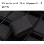 Custodia per occhiali da orologio in PU 6 + 3 Scatola per occhiali da sole in pelle PU in fibra di carbonio, 6 + 3 Brown, 6 + 3 Black