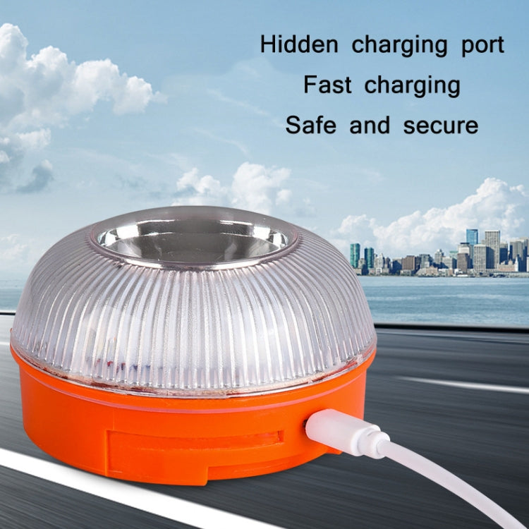 V16 Car LED Spia luminosa di emergenza bianca Forte luce lampeggiante a induzione magnetica