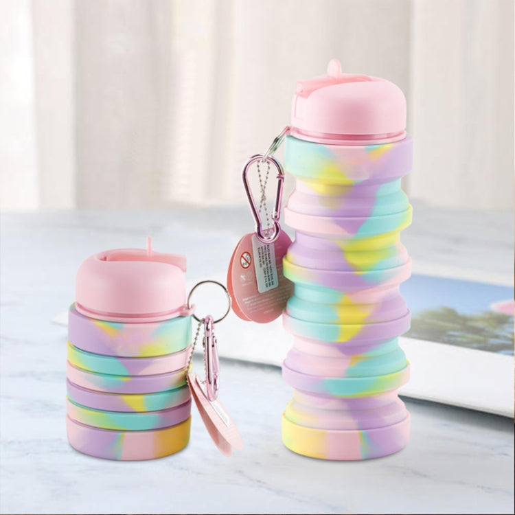 Tazza d'acqua pieghevole in silicone Bottiglia d'acqua per sport all'aria aperta portatile Tazza da viaggio retrattile di grande capacità, 350ml