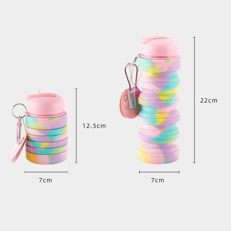 Tazza d'acqua pieghevole in silicone Bottiglia d'acqua per sport all'aria aperta portatile Tazza da viaggio retrattile di grande capacità, 350ml