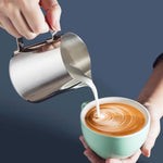Utensili da caffè per tazza di schiuma di latte in acciaio inossidabile con tazza a fiore, 350ml, 600ml