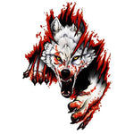 4 pezzi 3D realistica testa di lupo cappuccio porta auto decorazione adesivi graffi copertura adesivi per auto impermeabili, Wolf Head Right, Wolf Head Left