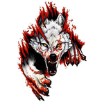 4 pezzi 3D realistica testa di lupo cappuccio porta auto decorazione adesivi graffi copertura adesivi per auto impermeabili, Wolf Head Right, Wolf Head Left
