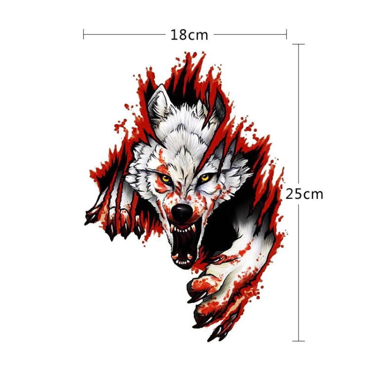 4 pezzi 3D realistica testa di lupo cappuccio porta auto decorazione adesivi graffi copertura adesivi per auto impermeabili, Wolf Head Right, Wolf Head Left