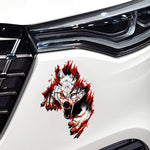 4 pezzi 3D realistica testa di lupo cappuccio porta auto decorazione adesivi graffi copertura adesivi per auto impermeabili, Wolf Head Right, Wolf Head Left