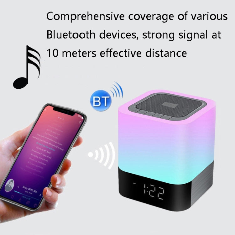 MUSKY Altoparlante Bluetooth senza fili Sveglia da comodino Sensore tattile Lampada da notte Mini altoparlante