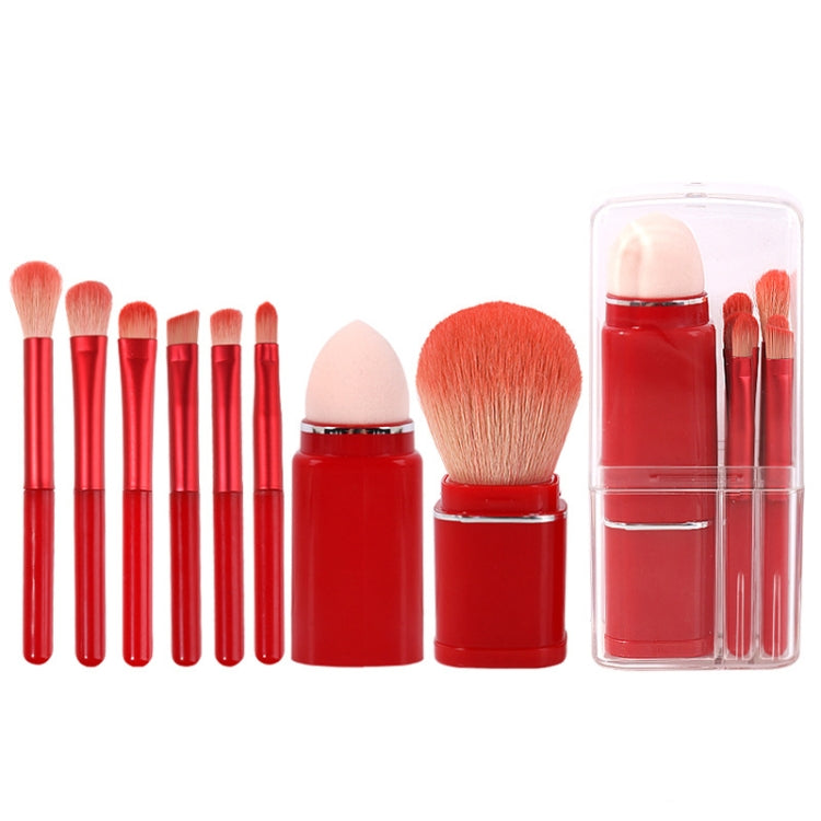 Pennello per trucco quadrato 8 in 1 Mini Pennello per fard retrattile portatile Pennello per ombretto Set per trucco per principianti, 8 in 1(Milk White), 8 in 1( Wine Red), 8 in 1(Light-skinned), 8 in 1(Light Blue)