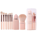Pennello per trucco quadrato 8 in 1 Mini Pennello per fard retrattile portatile Pennello per ombretto Set per trucco per principianti, 8 in 1(Milk White), 8 in 1( Wine Red), 8 in 1(Light-skinned), 8 in 1(Light Blue)