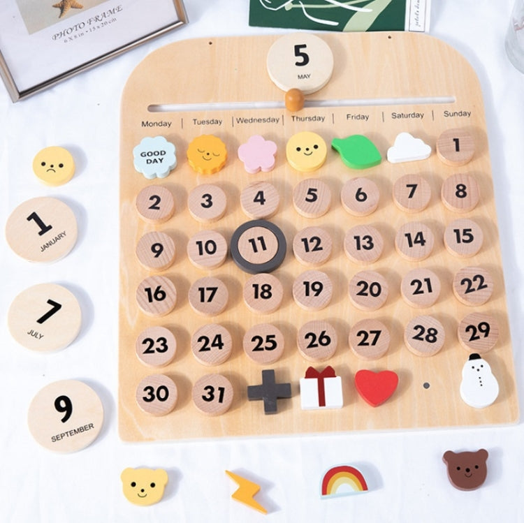 Calendario perpetuo in legno magnetico per bambini