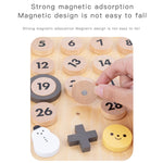Calendario perpetuo in legno magnetico per bambini