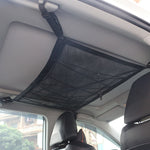 Borsa per rete portaoggetti da soffitto per auto Draw Rope Tasca per rete portaoggetti per auto con cerniera a doppio strato, 80x55cm