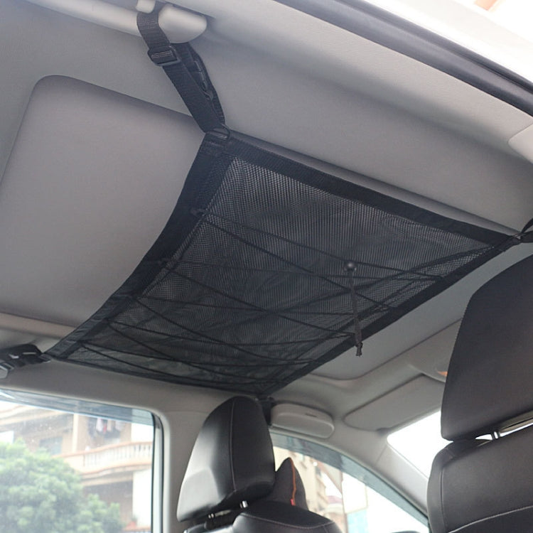 Borsa per rete portaoggetti da soffitto per auto Draw Rope Tasca per rete portaoggetti per auto con cerniera a doppio strato, 80x55cm