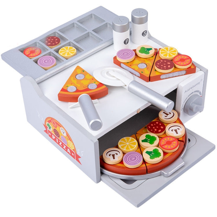 Acarebanny Simulazione in legno Barbecue Forno per pizza I bambini fingono di giocare a un giocattolo, Acarebanny Pizza Oven
