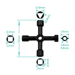 Chiave a triangolo interna con chiave a croce per valvola del contatore dell'acqua dell'ascensore da 4 pezzi, stile:, A Black, A Blue, B Silver, D Silver Center Six-side/Square Hole, E Silver, F Silver, D Silver Center Double-sided Square Hole