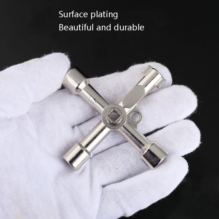 Chiave a triangolo interna con chiave a croce per valvola del contatore dell'acqua dell'ascensore da 4 pezzi, stile:, A Black, A Blue, B Silver, D Silver Center Six-side/Square Hole, E Silver, F Silver, D Silver Center Double-sided Square Hole