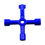 Chiave a triangolo interna con chiave a croce per valvola del contatore dell'acqua dell'ascensore da 4 pezzi, stile:, A Black, A Blue, B Silver, D Silver Center Six-side/Square Hole, E Silver, F Silver, D Silver Center Double-sided Square Hole