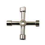 Chiave a triangolo interna con chiave a croce per valvola del contatore dell'acqua dell'ascensore da 4 pezzi, stile:, A Black, A Blue, B Silver, D Silver Center Six-side/Square Hole, E Silver, F Silver, D Silver Center Double-sided Square Hole
