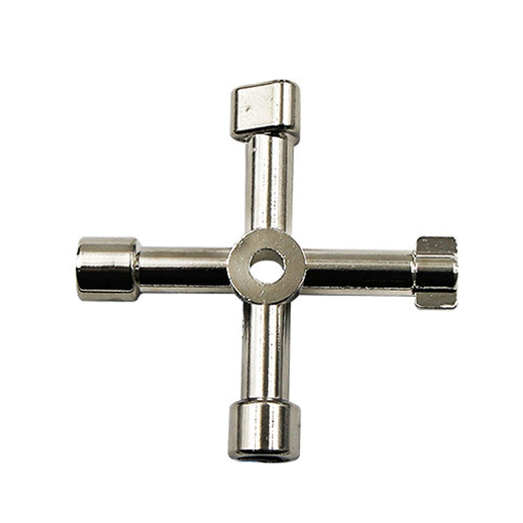 Chiave a triangolo interna con chiave a croce per valvola del contatore dell'acqua dell'ascensore da 4 pezzi, stile:, A Black, A Blue, B Silver, D Silver Center Six-side/Square Hole, E Silver, F Silver, D Silver Center Double-sided Square Hole