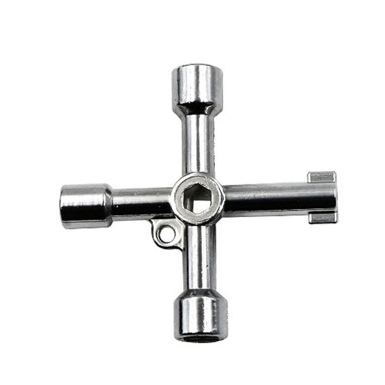 Chiave a triangolo interna con chiave a croce per valvola del contatore dell'acqua dell'ascensore da 4 pezzi, stile:, A Black, A Blue, B Silver, D Silver Center Six-side/Square Hole, E Silver, F Silver, D Silver Center Double-sided Square Hole