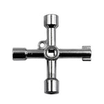 Chiave a triangolo interna con chiave a croce per valvola del contatore dell'acqua dell'ascensore da 4 pezzi, stile:, A Black, A Blue, B Silver, D Silver Center Six-side/Square Hole, E Silver, F Silver, D Silver Center Double-sided Square Hole