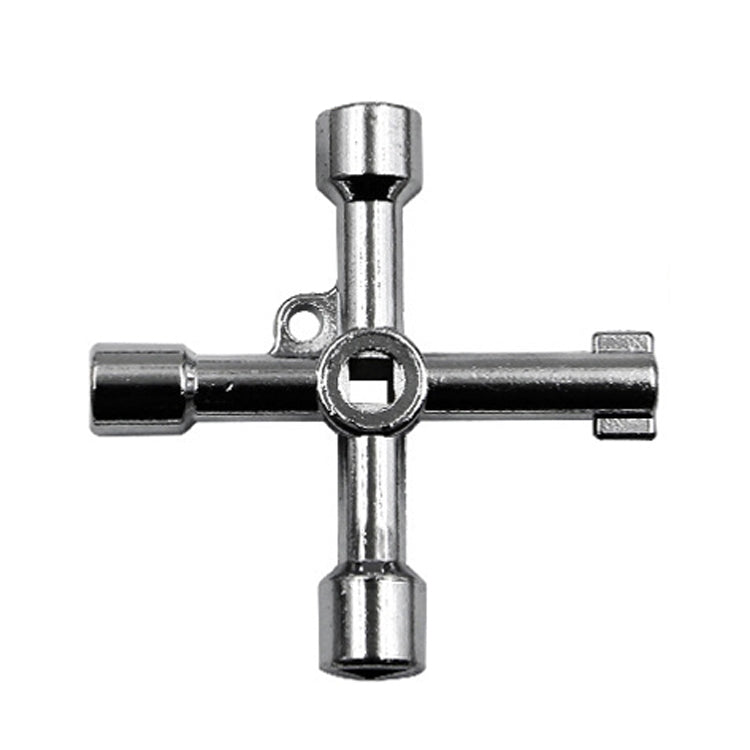 Chiave a triangolo interna con chiave a croce per valvola del contatore dell'acqua dell'ascensore da 4 pezzi, stile:, A Black, A Blue, B Silver, D Silver Center Six-side/Square Hole, E Silver, F Silver, D Silver Center Double-sided Square Hole